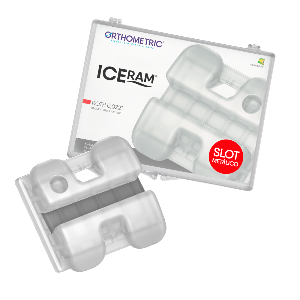 10.70.2000 – Bráquete Cerâmico Iceram Slot Metálico Roth 0,022 01 Caso